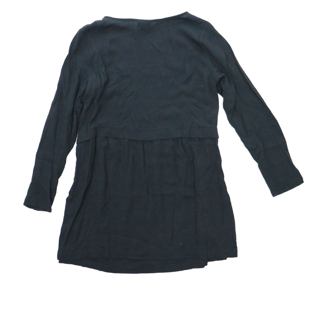 J.Jill Black Long Sleeve Dress Womens Sz S 100% Rayon Lagenlook Midi Breathable - Picture 3 of 9